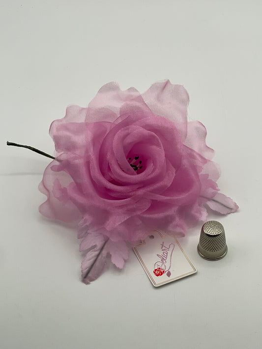 Flor de tela color rosa Deliart