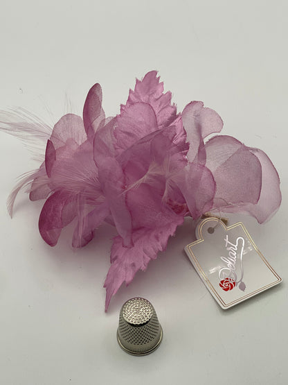 Flor de tela color rosa palo Deliart