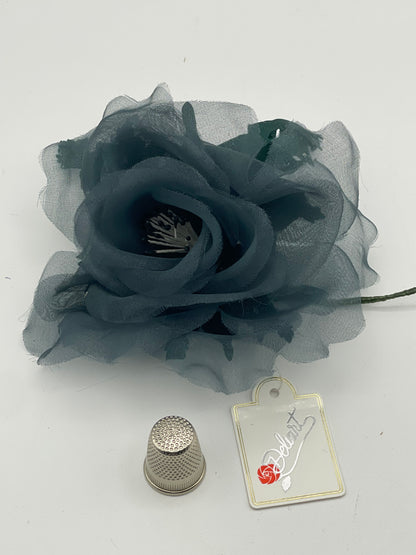 Flor de tela color verde oscuro Deliart