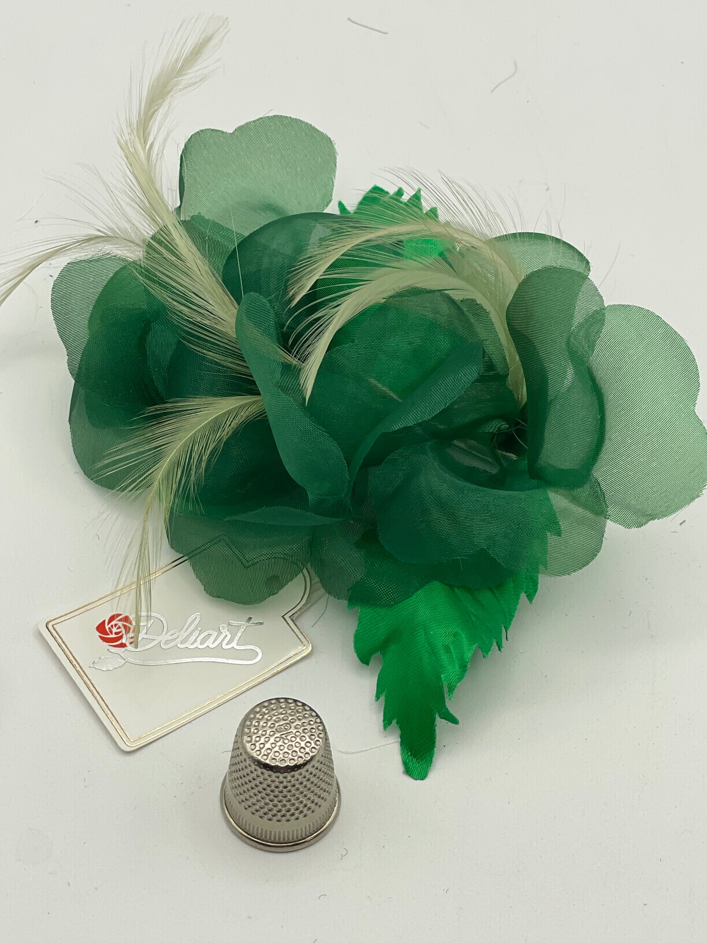 Flor de tela color verde Deliart
