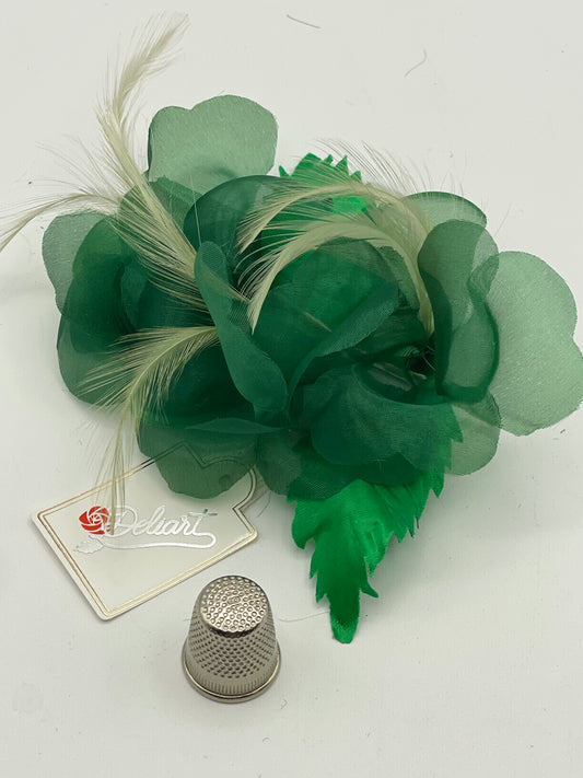 Flor de tela color verde Deliart