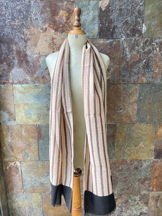 Foulard vintage años 70 color marrón y beige