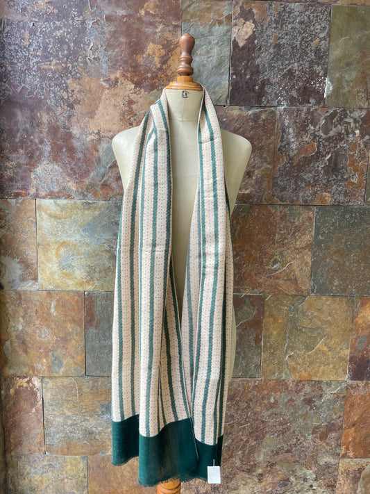 Foulard vintage años 70 color verde y beige
