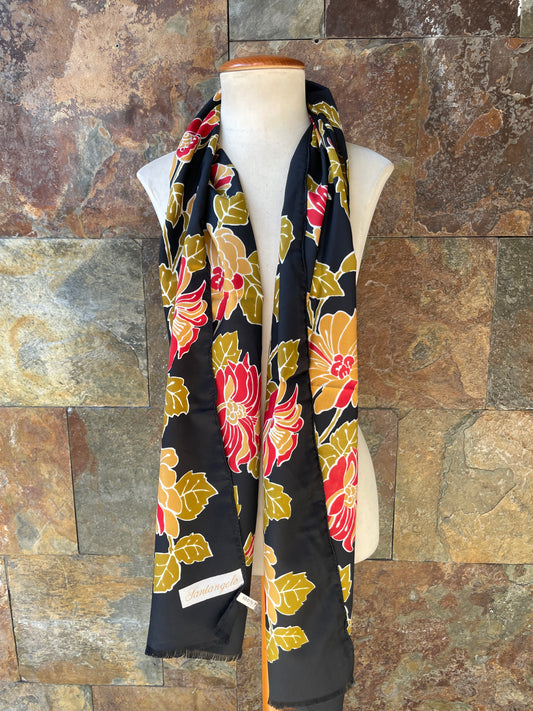 Foulard vintage colores negro, mostaza y teja SANTANGELO