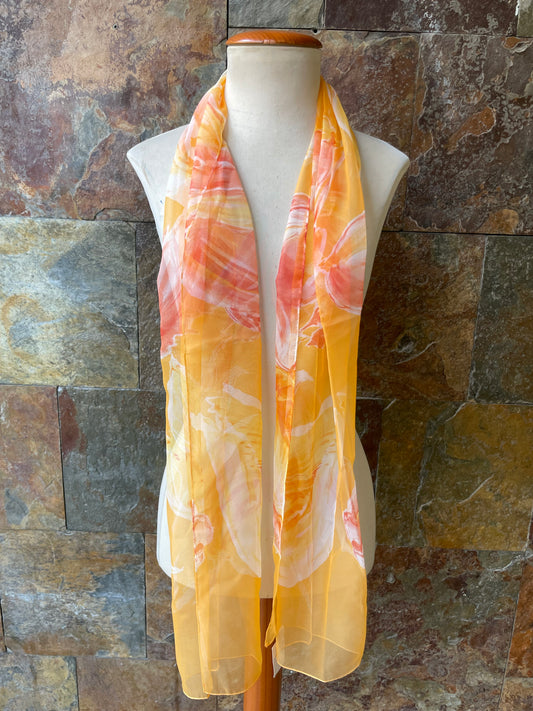 Foulard vintage, tonos melocotón, amarillo y salmón
