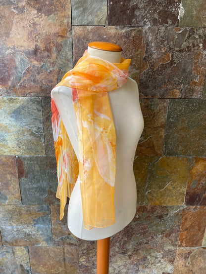 Foulard vintage, tonos melocotón, amarillo y salmón