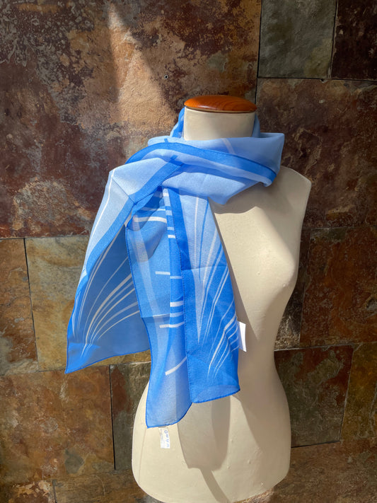 Foulard vintage italiano años 70 color azul y blanco