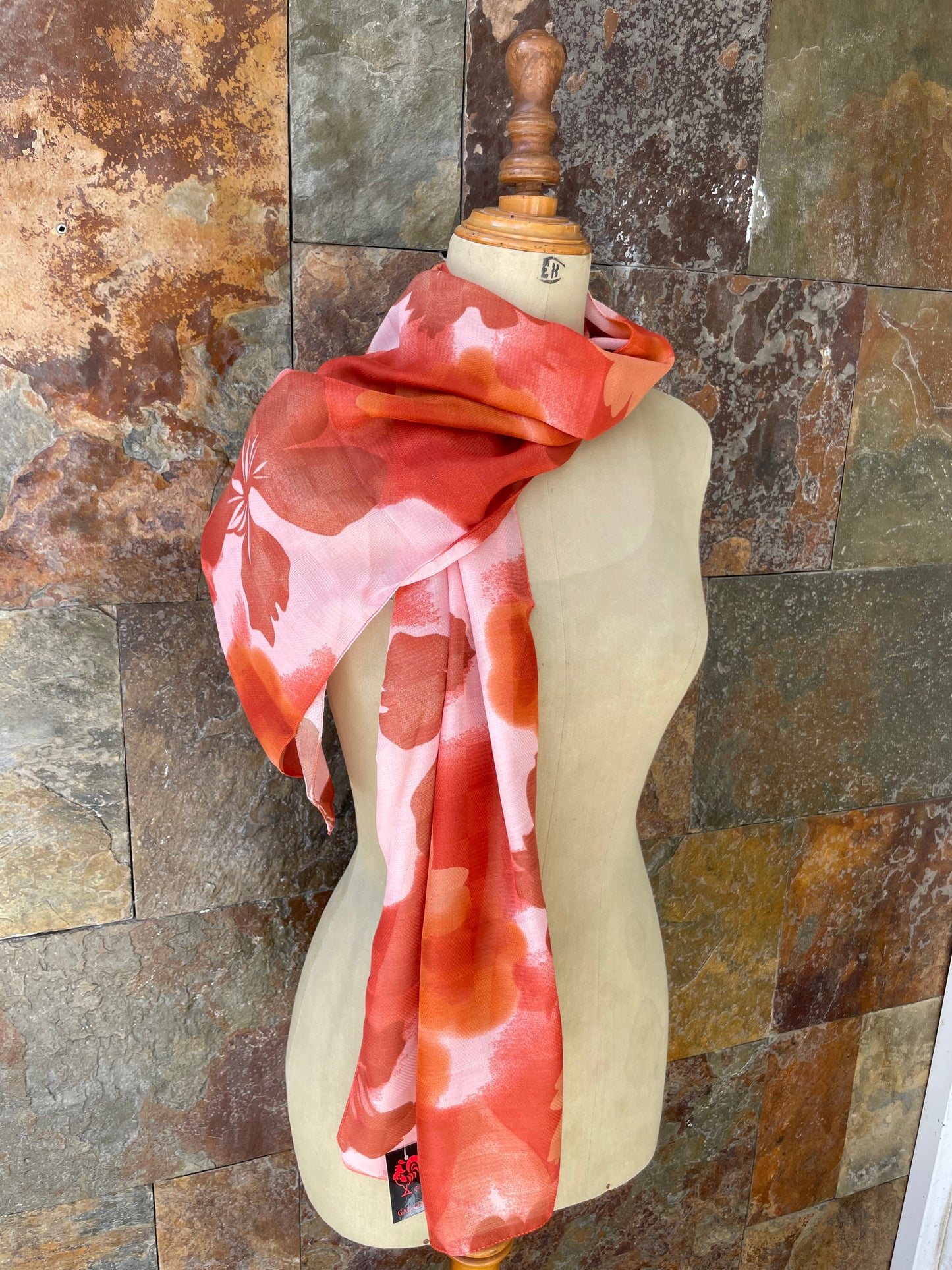 Foulard vintage italiano años 70 color caldero GAL-LUS