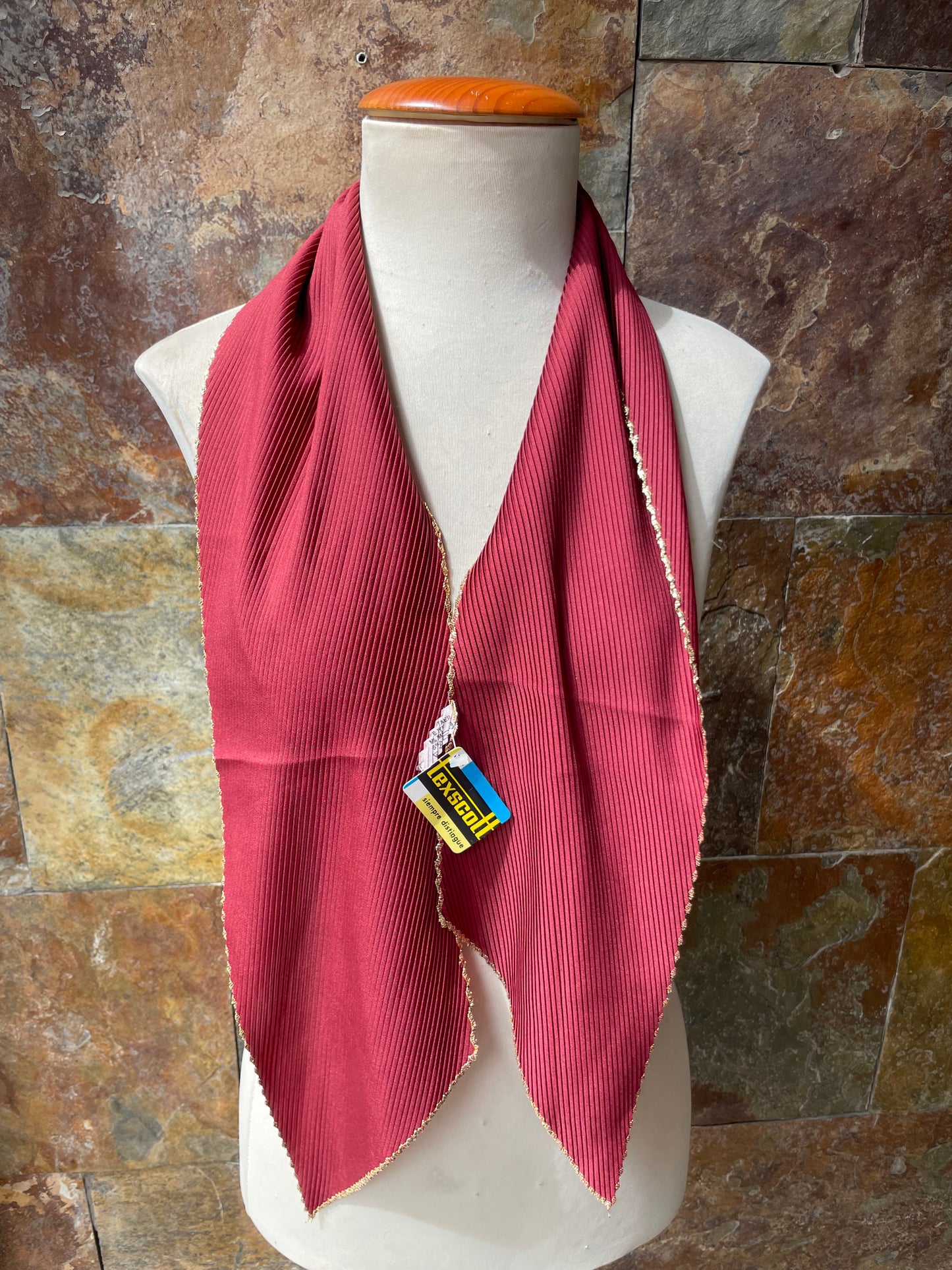 Foulard vintage italiano años 70 color caldero y dorado TEXSCOTT