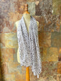 Foulard vintage italiano años 70 color gris y negro