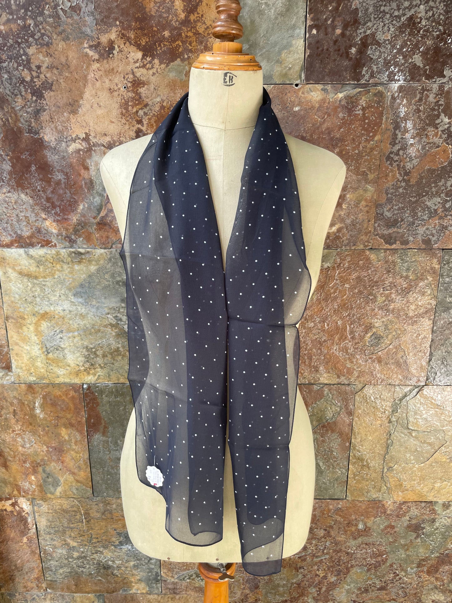Foulard vintage italiano años 70 color negro y blanco DOMINGUEZ