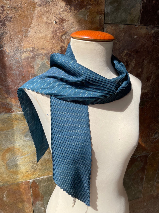 Foulard vintage italiano años 70 color verde petróleo y dorado
