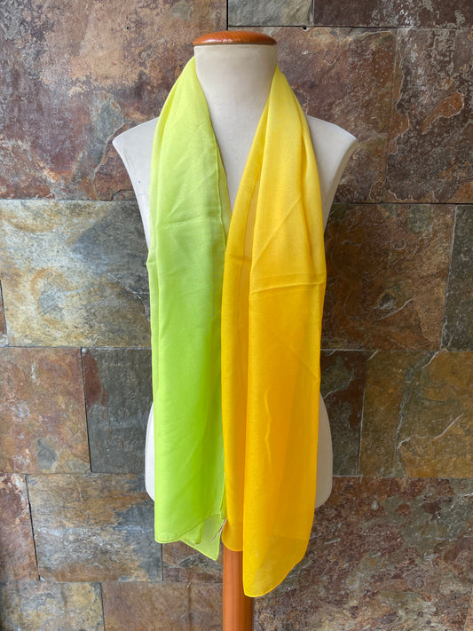 Foulard vintage italiano, colores amarillo limón y verde ácido DOMINGUEZ