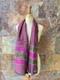 Foulard vintage italiano años 70 en colores fucsia, berenjena y verde TEXSCOTT