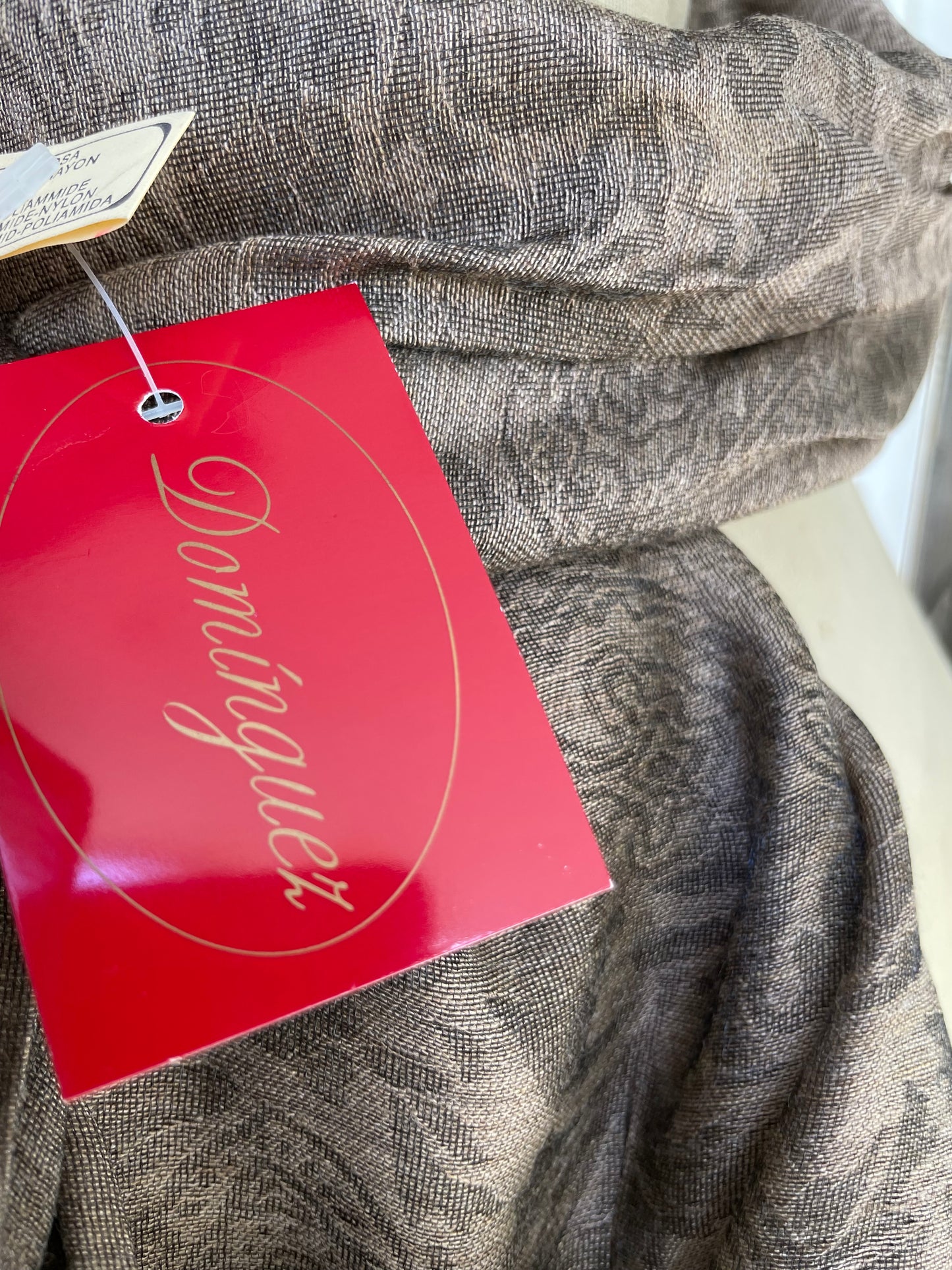 Foulard vintage italiano años 70 en tonos marrones DOMINGUEZ