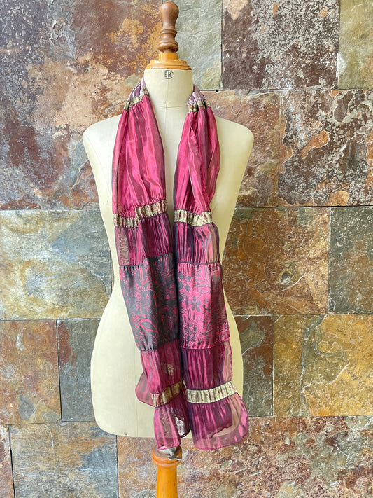 Foulard vintage italiano años 70 en tonos rojizos