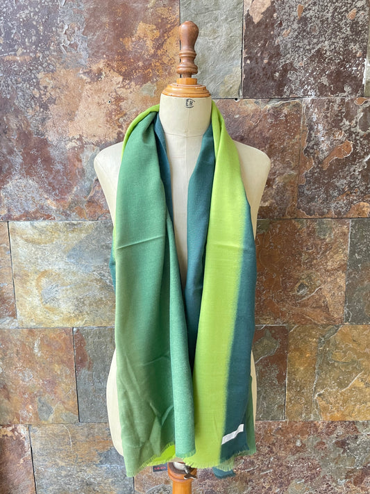 Foulard vintage italiano años 70 en tonos verdes