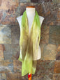 Foulard vintage italiano, tonos amarillo, marrón y verde ácido DOMINGUEZ
