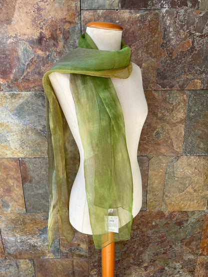 Foulard vintage italiano años tonos amarillos, verdes y marrones DOMINGUEZ
