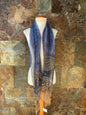 Foulard vintage italiano tonos azules, ocres y amarillos DOMINGUEZ