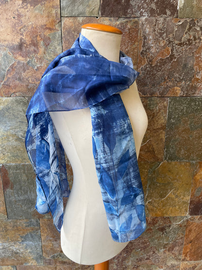 Foulard vintage italiano, tonos azules