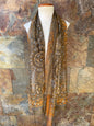 Foulard vintage italiano, tonos kaki, mostaza y naranja TEXSCOTT