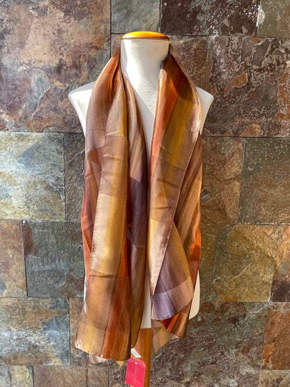 Foulard vintage italiano tonos marrones y ocres DOMINGUEZ