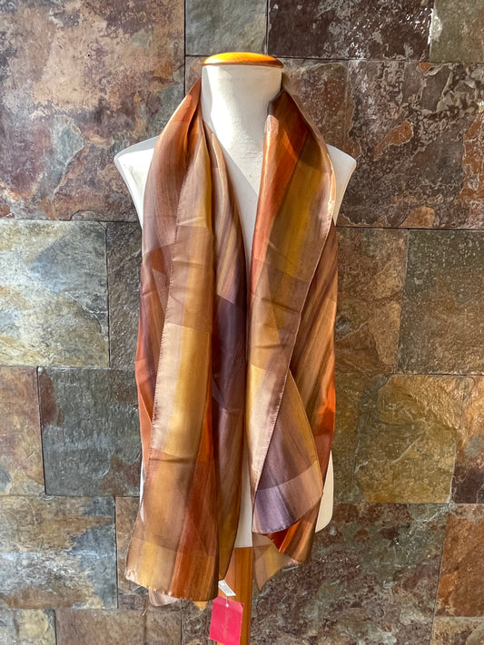 Foulard vintage italiano tonos marrones y ocres DOMINGUEZ
