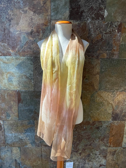 Foulard vintage italiano, tonos ocres, amarillos y rosas DOMINGUEZ