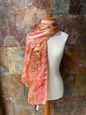 Foulard vintage italiano años 70 tonos ocres animal print y motivos florales GAL-LUS