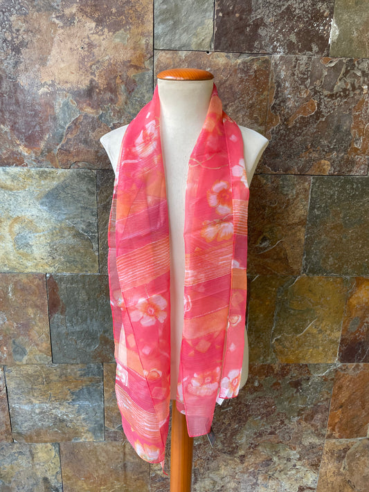 Foulard vintage italiano, tonos salmón, amarillo y beige GAL-LUS