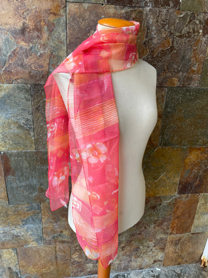 Foulard vintage italiano, tonos salmón, amarillo y beige GAL-LUS