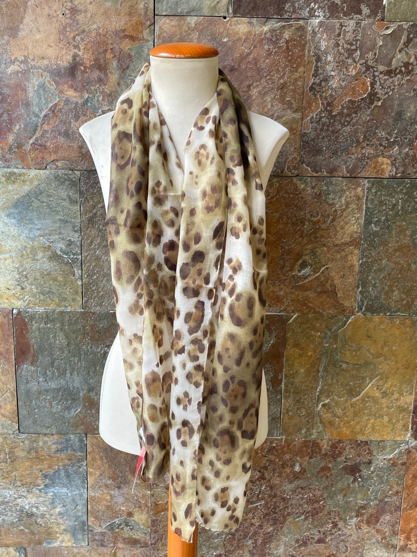 Foulard vintage italiano con estampado animal print DOMINGUEZ
