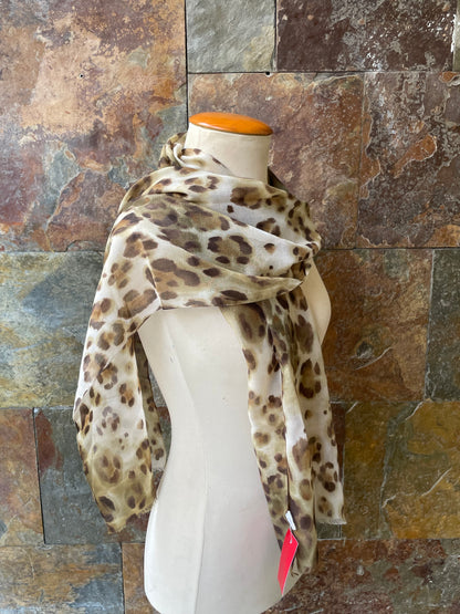 Foulard vintage italiano con estampado animal print DOMINGUEZ