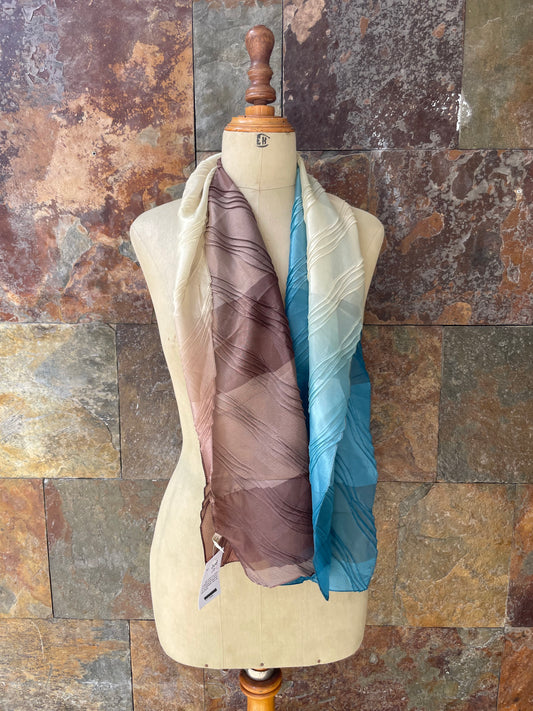 Foulard vintage italiano en colores marrón y azul