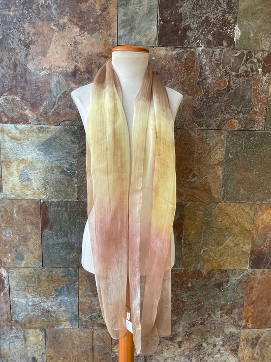 Foulard vintage italiano, tonos amarillos y marrones DOMINGUEZ