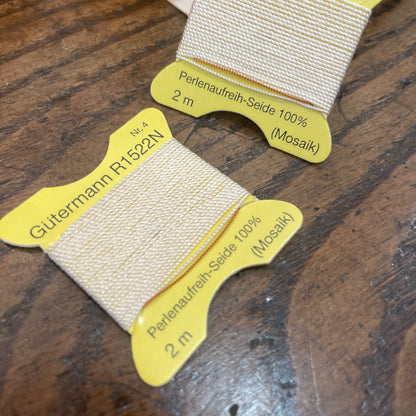 Hilo 100% seda para enfilar perlas GÜTERMANN