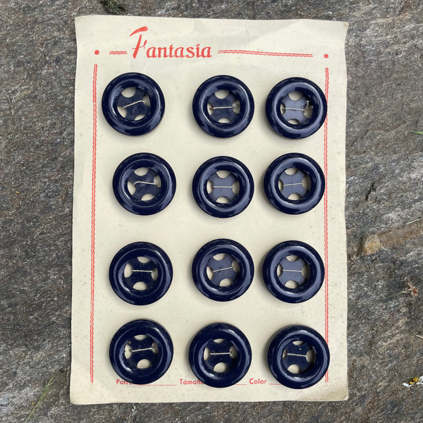 Cartón de botones Fantasia color azul marino