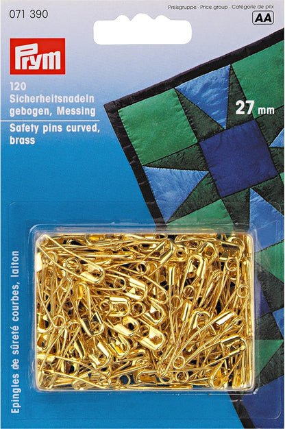 Imperdible curvado de latón dorado PRYM