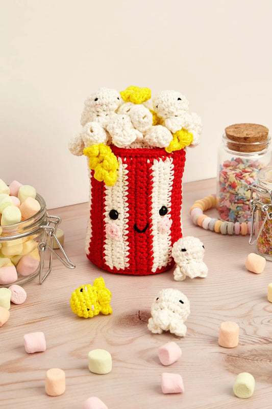 Kit amigurumi "Pop-the-corn / Cubo de palomitas" By María Alejandra Montero