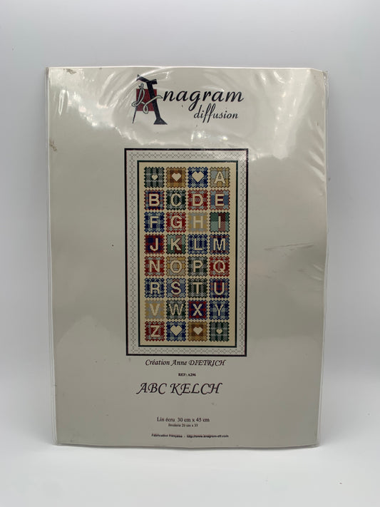 Kit de Punto de cruz Anagram Diffusion - 30x45cm - "ABC Kelch" - hilos incluidos