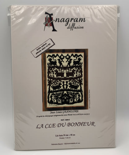 Kit de Punto de cruz Anagram Diffusion - 35x40cm - "La cle du bonheur" - hilos incluidos