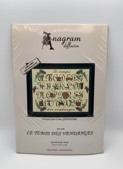 Kit de Punto de cruz Anagram Diffusion - 60x50cm - "Le temps des vendages" - hilos incluidos