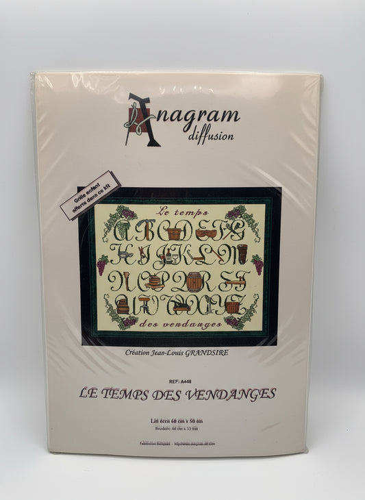 Kit de Punto de cruz Anagram Diffusion - 60x50cm - "Le temps des vendages" - hilos incluidos