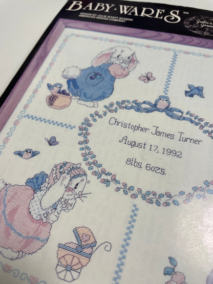 Kit de punto de cruz Baby wares - 35,6x35,6cm - "Nacimiento bebé" - hilos incluidos