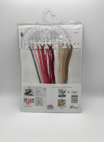 Kit de Punto de cruz DMC - 20x20cm - "Red bowl and daisies" - hilos incluidos