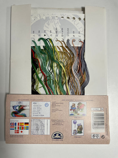 Kit de punto de cruz DMC - 20x25,5cm - "Erizo con flores" - hilos incluidos