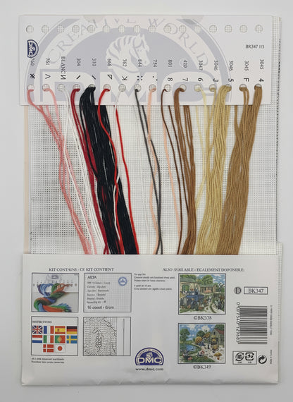 Kit de Punto de cruz DMC - 25,5x20cm - "Primer vuelo" - hilos incluidos