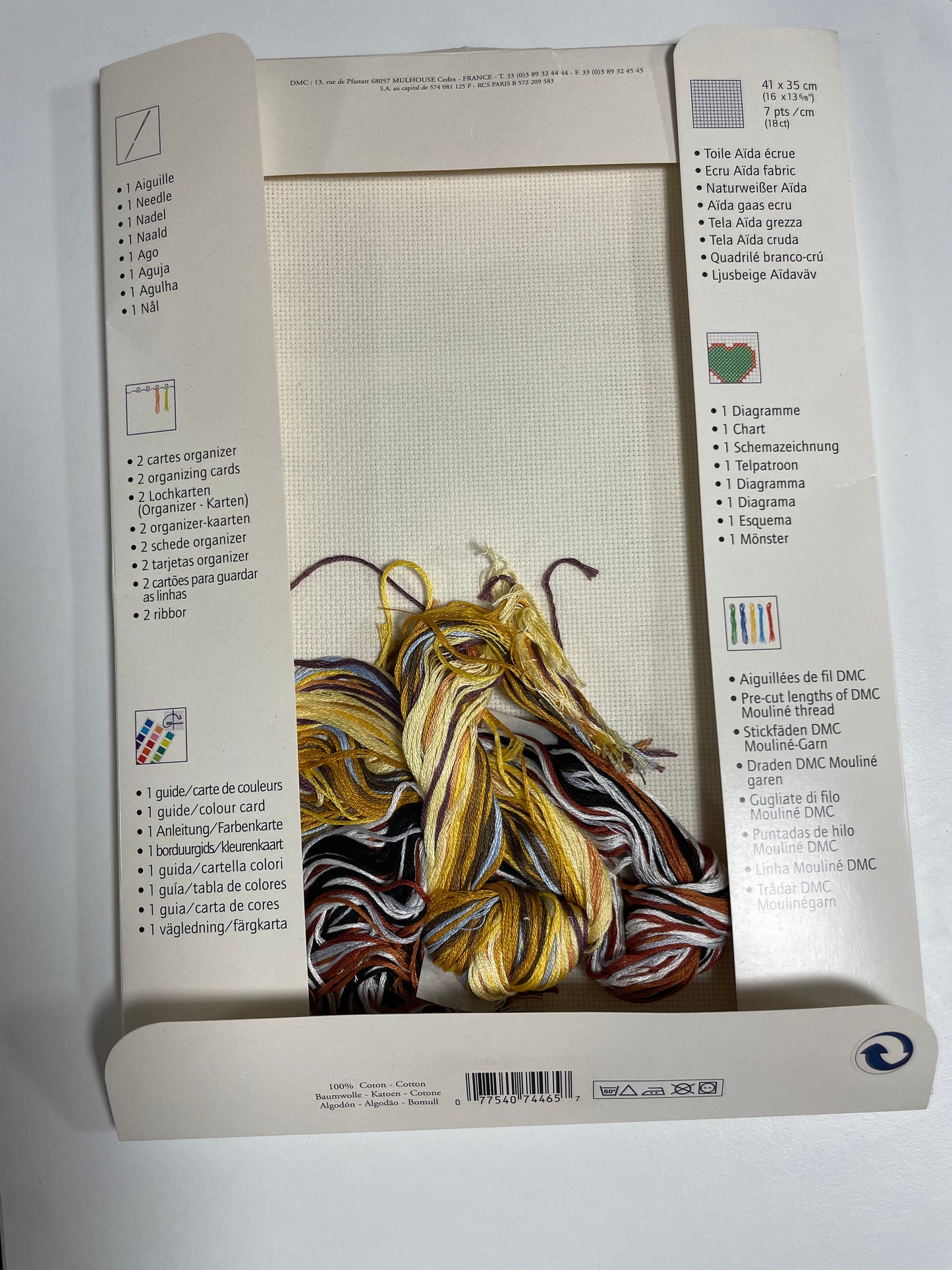 Kit de punto de cruz DMC - 32x26cm - "Instrumentos de música" - hilos incluidos