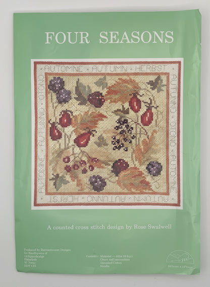 Kit de Punto de cruz Four Seasons - 16,5x16,5cm - "Otoño" - hilos incluidos